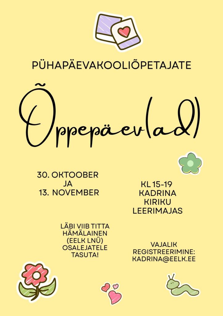 Oodatud on kõik huvilised Viru praostkonnast. Vajalik eelnev registreerimine!